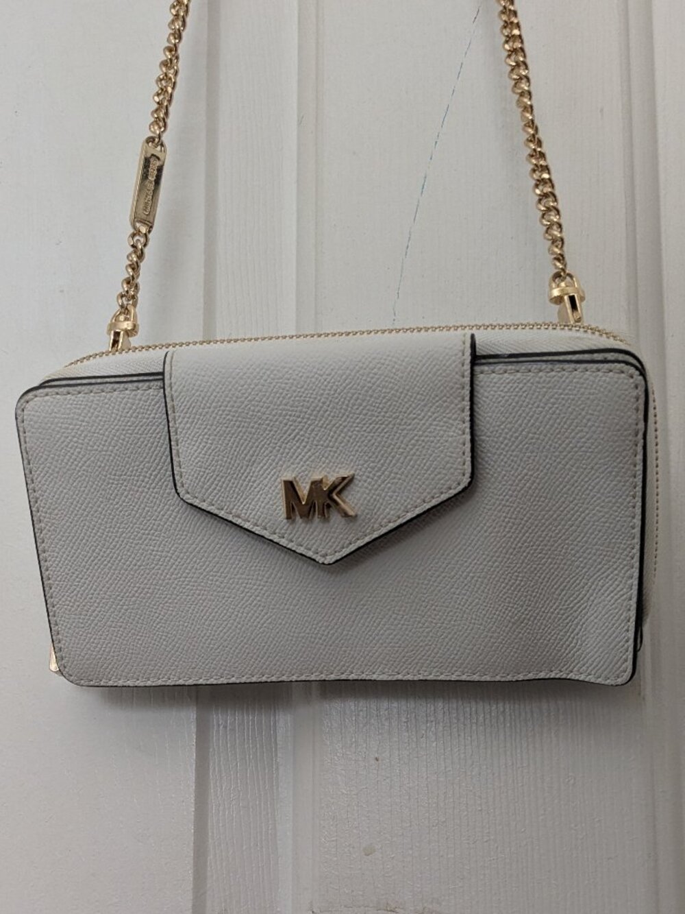 Michael Kors women's jet set travel 2-in-1 wristlet clutch crossbody leather
